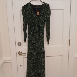 Susan Graver Dark Green Long Sleeve Dress